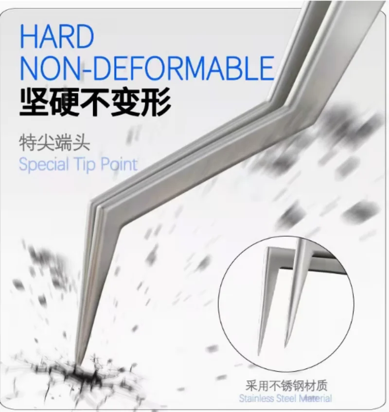 Pinzas mecánicas de posicionamiento de estaño Aax-17 para una sujeción precisa de alambre de estaño, antideslizantes y resistentes al desgaste, fabricadas en acero inoxidable