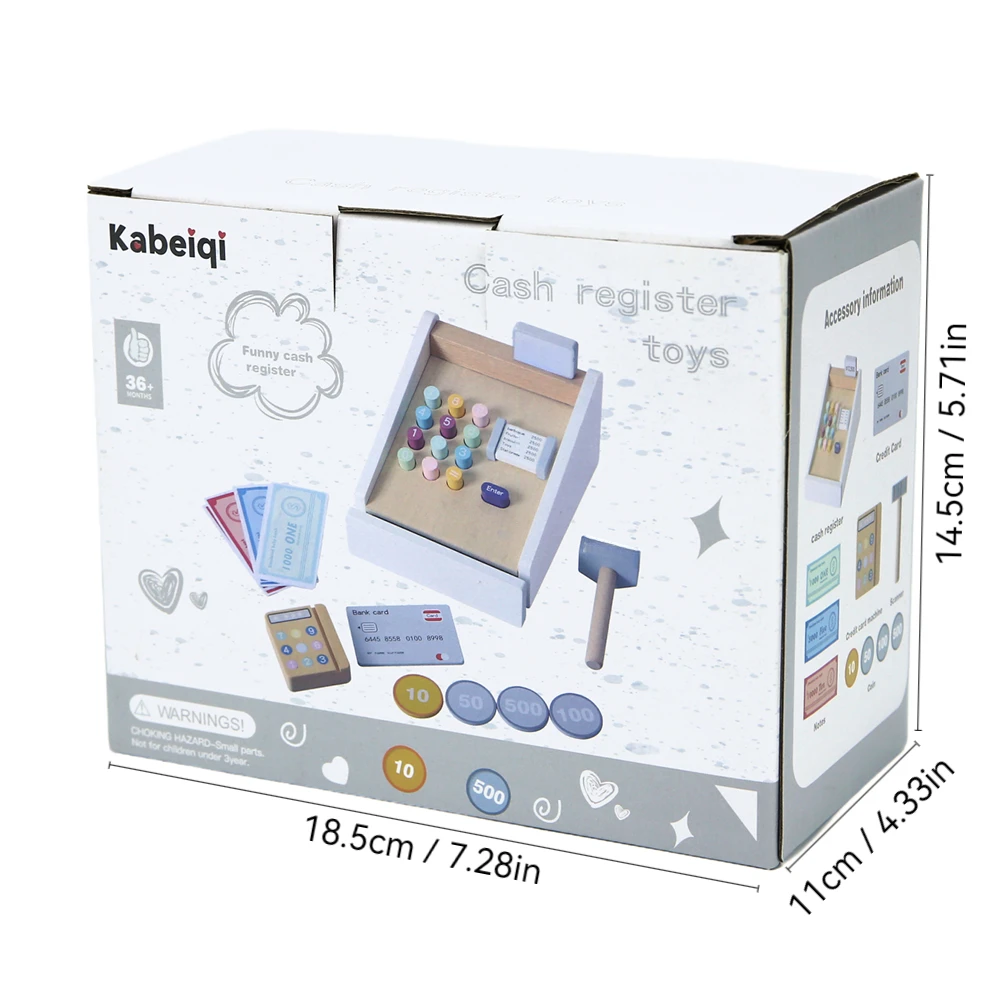 Bambini Simulazione in legno Supermercato Banco cassa Giocattolo Registratore di cassa Giochi di ruolo Giocattoli da cucina Ragazze Giochi di finzione Giocattoli ﻿