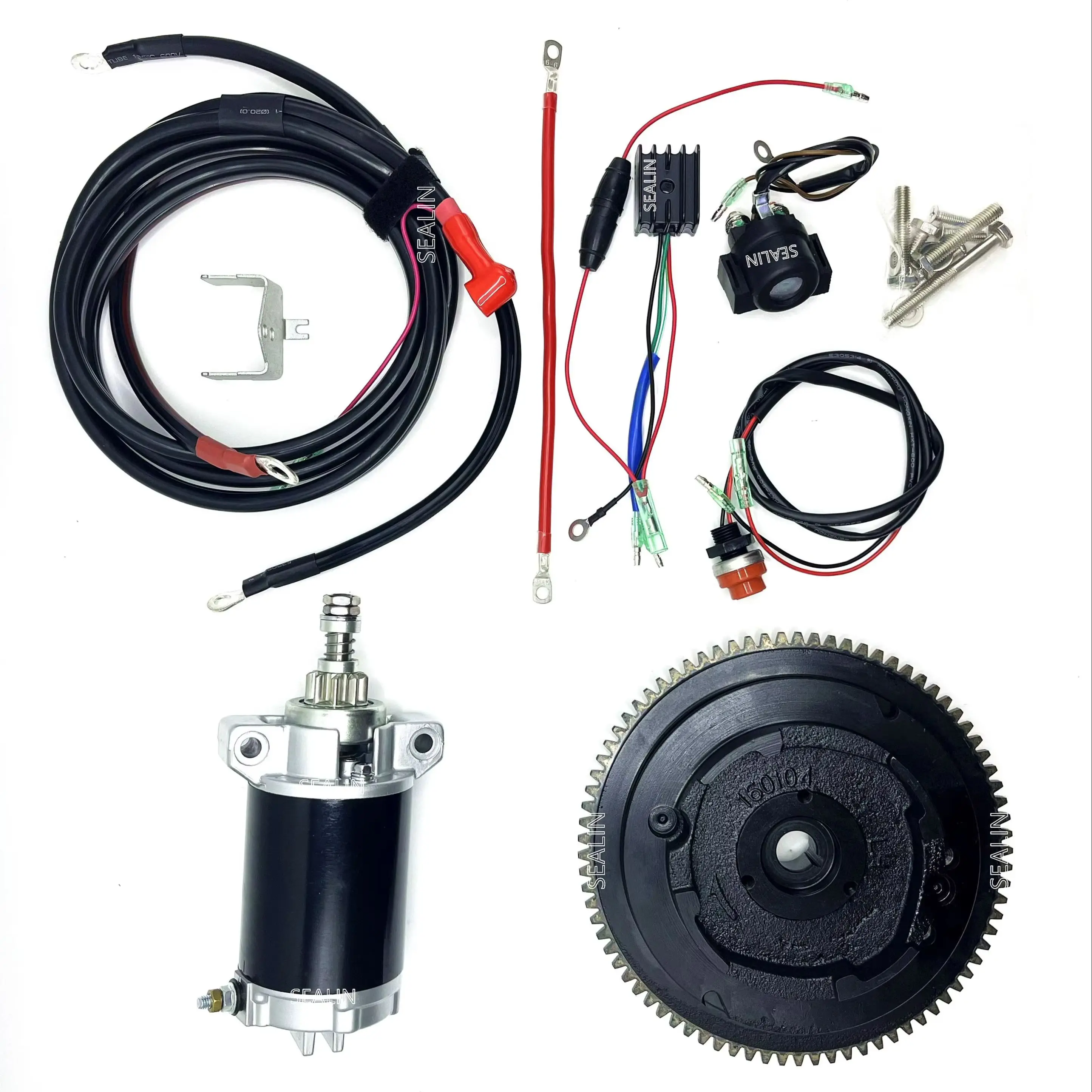 Electric Start Kit For YAMAHA 4 Stroke F9.9CMH Outboard engine Model code 66N with flywheel starter motor