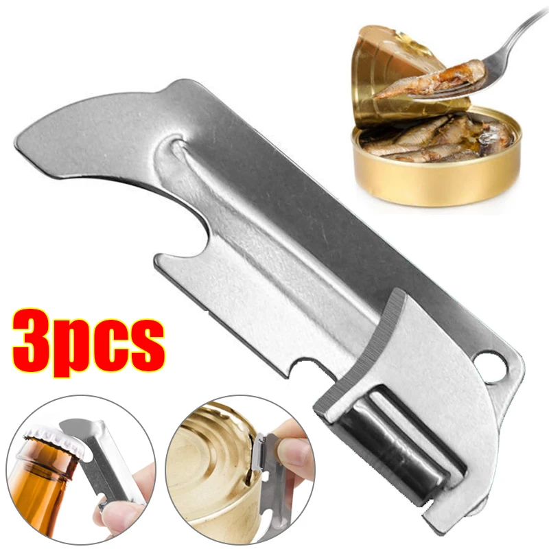 Stainless Steel Multifunctional Bottle Opener Portable Foldable Mini EDC Can Opener Outdoor Camping Simple Can Opener Gadget