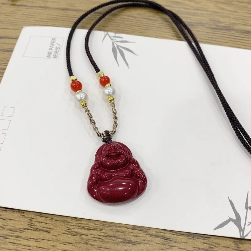 High-content natural pendant, Maitreya , purple gold sand big-belly Buddha, Laughing Guanyin necklace, men's Budd