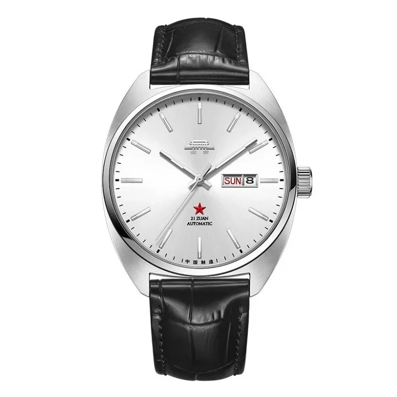 Beijing Watch Pioneer Series Automatic Mechanical Watch 39MM Day‑Date Wristwatch Luminous Stainless Steel Sapphire Reloj 581006