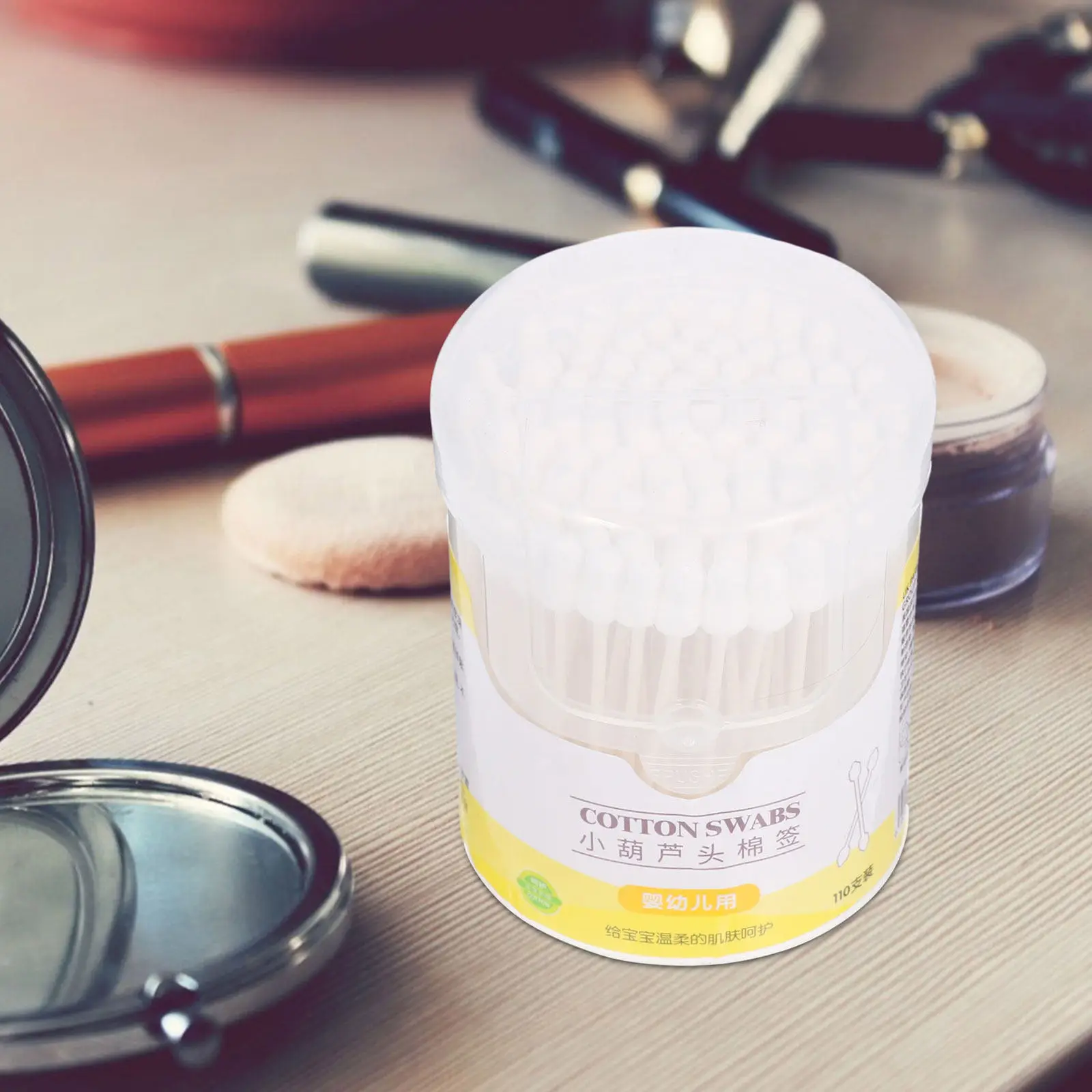 

110 шт. детских ватных палочек в экологичной жесткой пластиковой упаковке, нежные ватные тампоны для пальцев, пальцев ног, ушей, носа, глаз