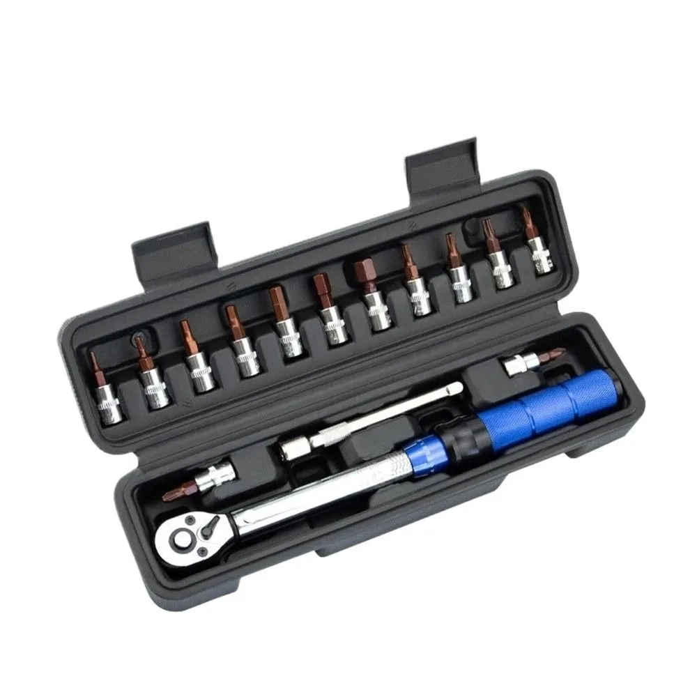 

2-24Nm Torque Range Bicycle Torque Wrench Set 1/4 Inch Drive Dual Direction Design Bike Repair Tool Kit for 15 Pcs