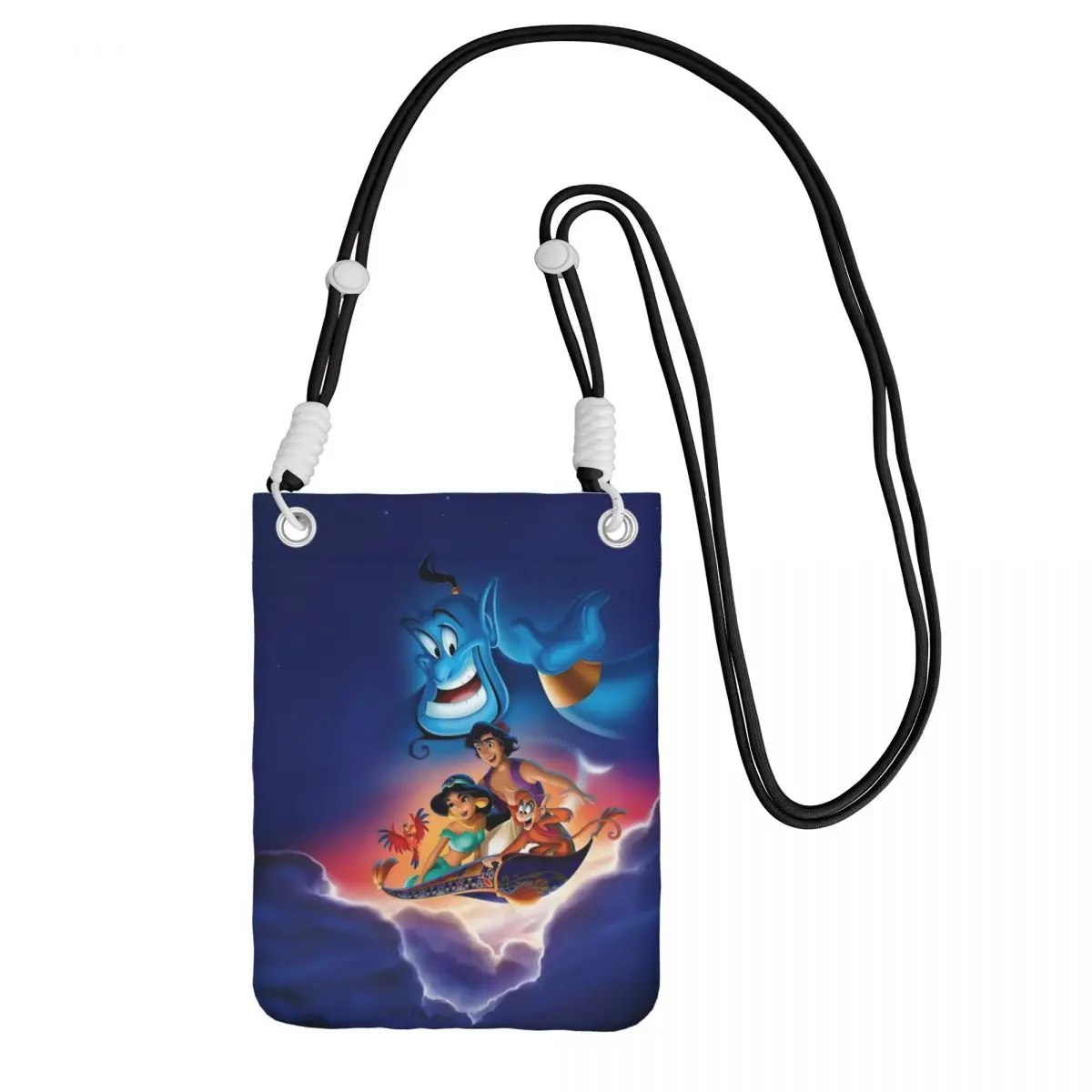

Custom Aladdin Carry A Mobile Phone Bag Diagonally Men Women Musical Fantasy Film Shoulder Crossbody Bag Detachable Strap Travel