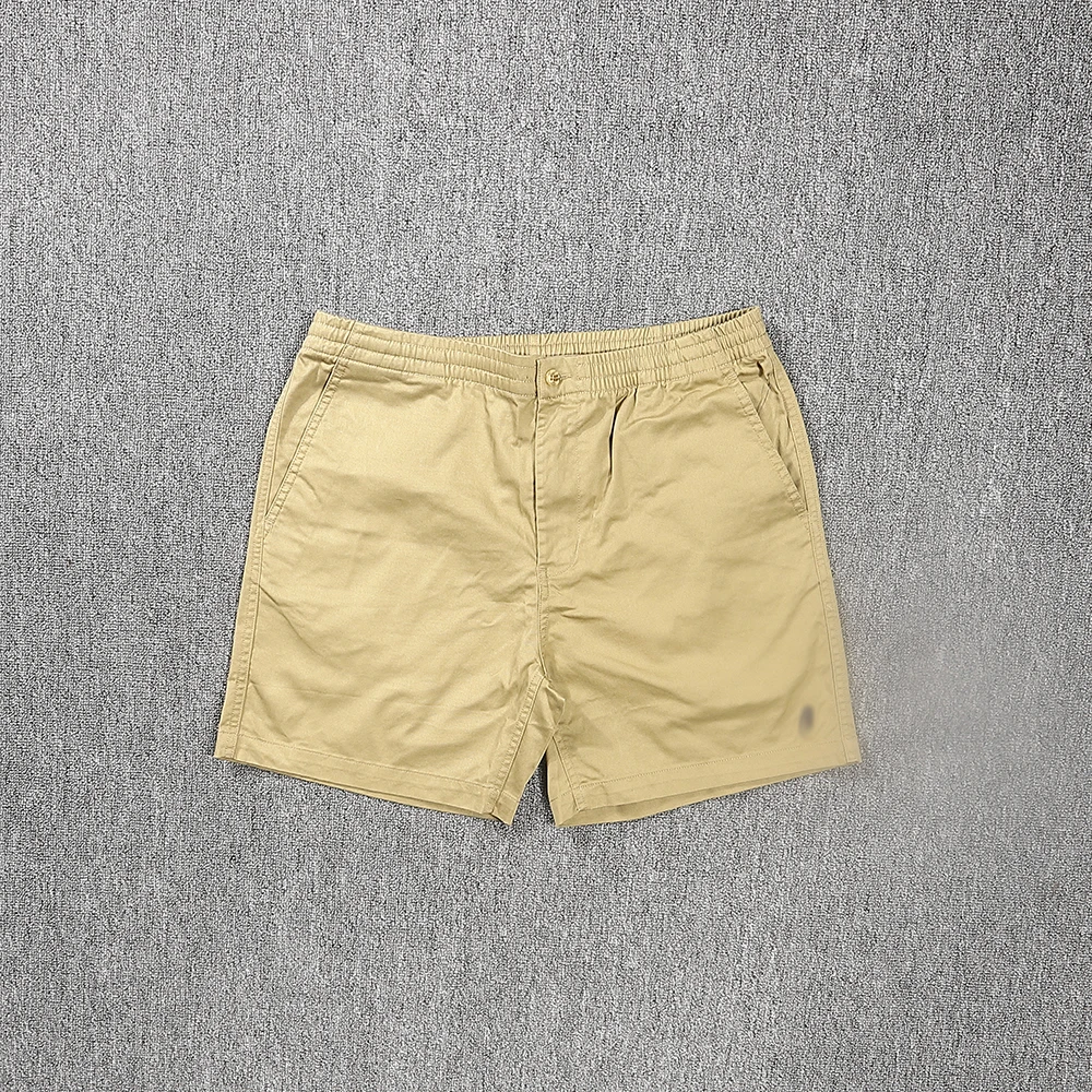 

Men's Summer Casual orts Embroidered Elastic Straight Leg Quarter Pants Versatile Color Mid-Length 0603