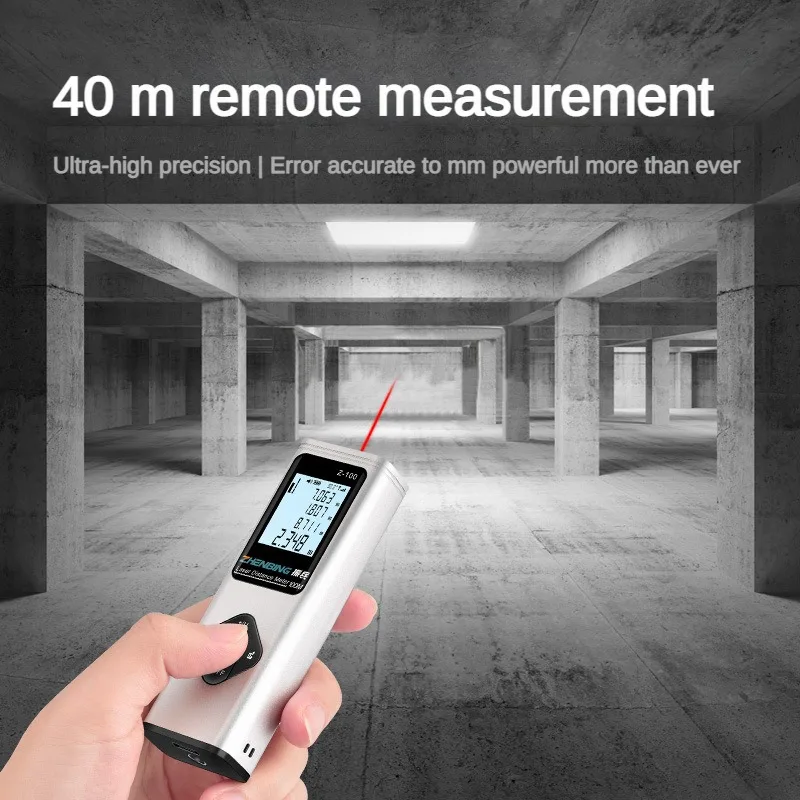 Imagem -02 - Nível Digital Inteligente Medidor de Distância a Laser Gama Portátil Usb Carregamento Rangefinder Mini Handheld Distância Medidor de Medição 40m