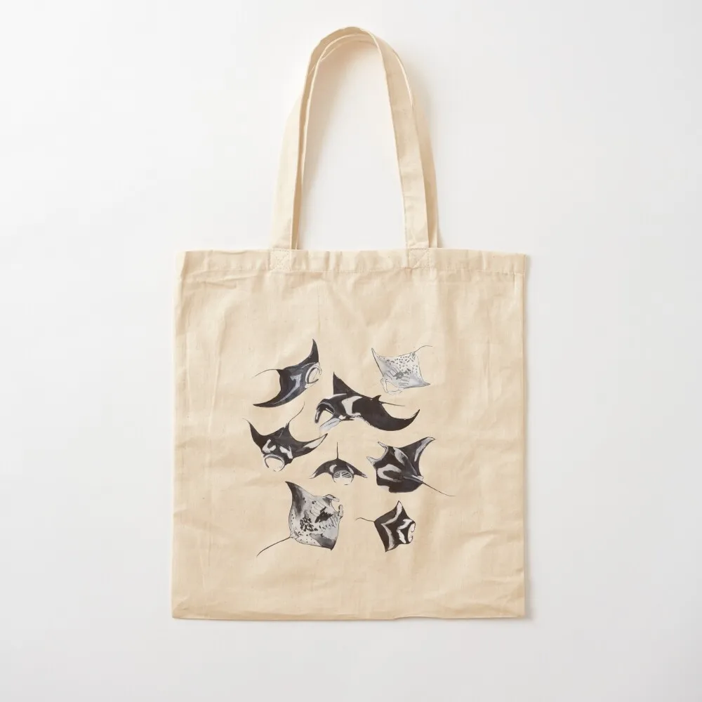 MANTARAY PATTERN (LIGHT BLUE) Tote Bag reusable grocery bags cloth bag woman tote bag woman