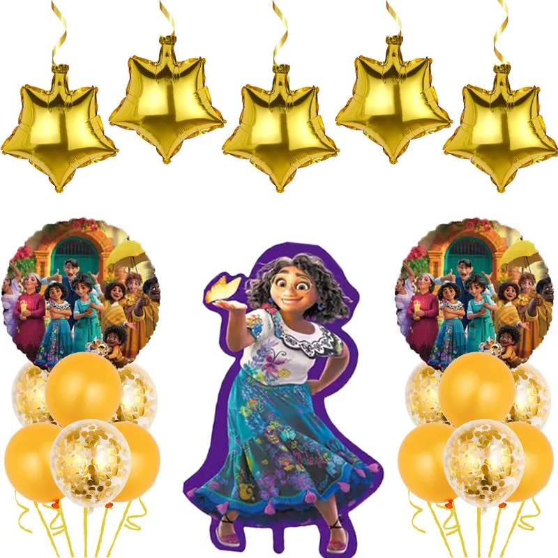 Disney Character Encanto Mirabel Animation Girl Birthday Party Holiday Decoration Balloon Set