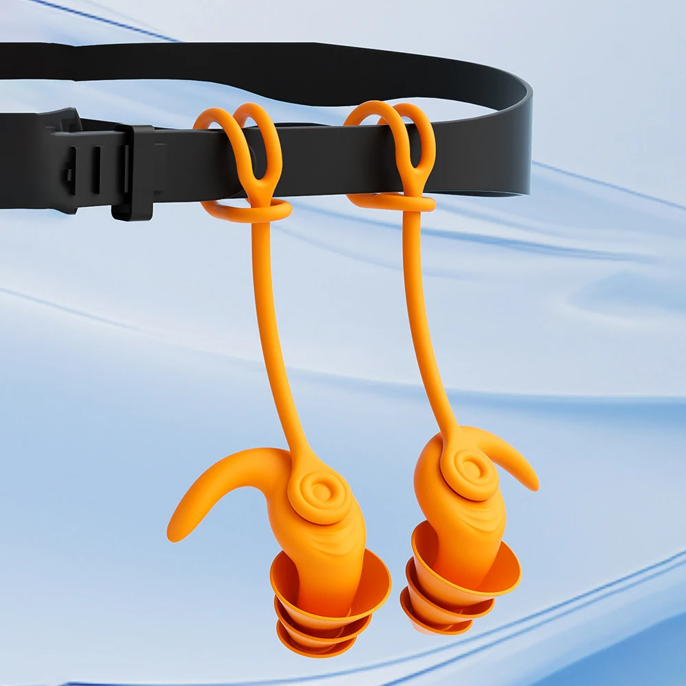 2-5 คู่กันน้ํา 3 ชั้นปลั๊กอุดหูป้องกันเสียงรบกวนซิลิโคนป้องกันหูปลั๊กอุดหูล้างทําความสะอาดได้ว่ายน้ําปลั๊กอุดหูสําหรับการได้ยินความปลอดภัย