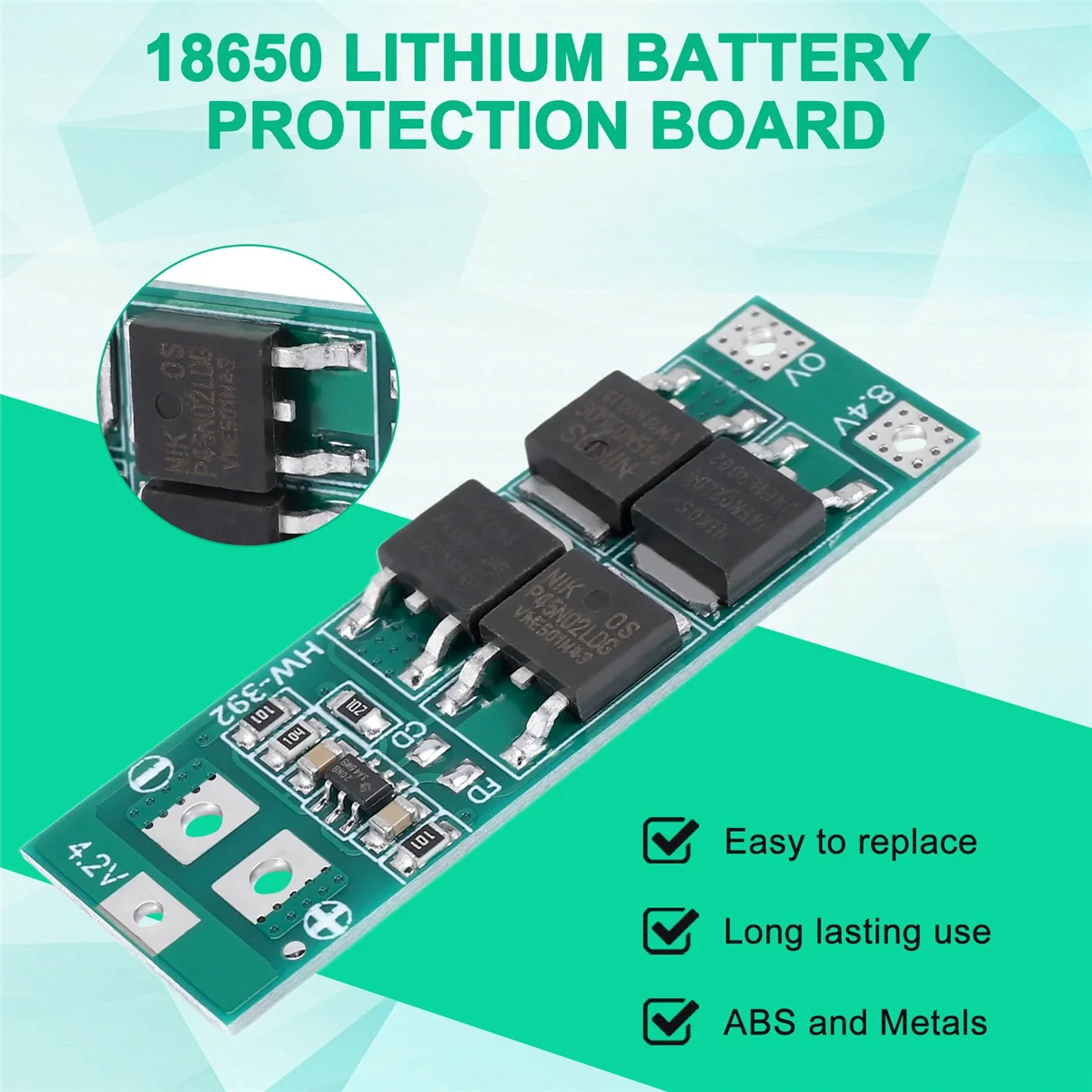 リチウム電池保護ボード,標準BMSボード,2S, 20A, 7.4V, 8.4V, 18650