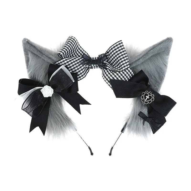 Kawaii Anime Fox Orelhas Headband Lolita Cat Ear Headdress Cosplay Acessórios JK Menina Halloween Partido Cabelo Hoop Hairpin Headwear