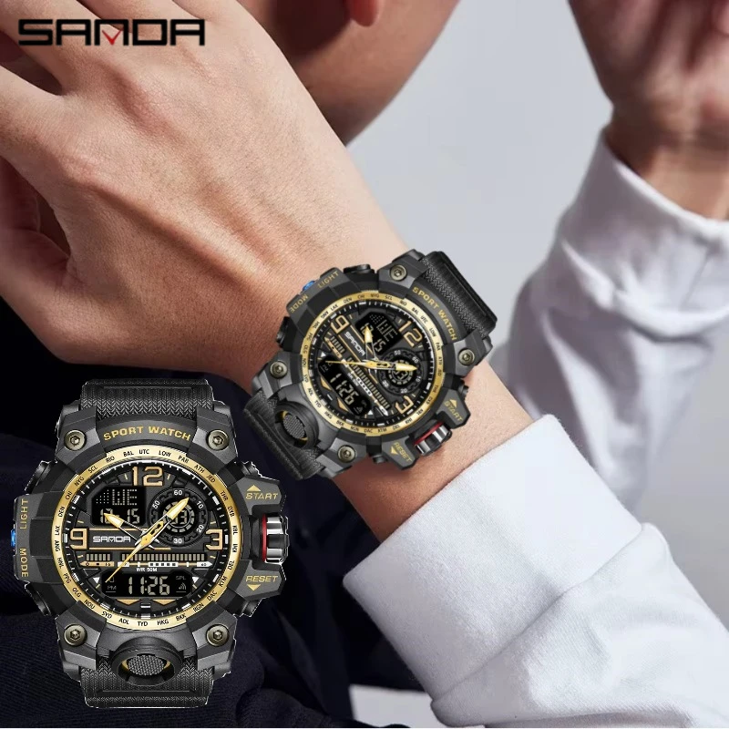 

SANDA 3133 Fashion Quartz Men's Watch Waterproof Date Display Digital Analog Watches for Men Relojes Para Hombres Reloj Hombre