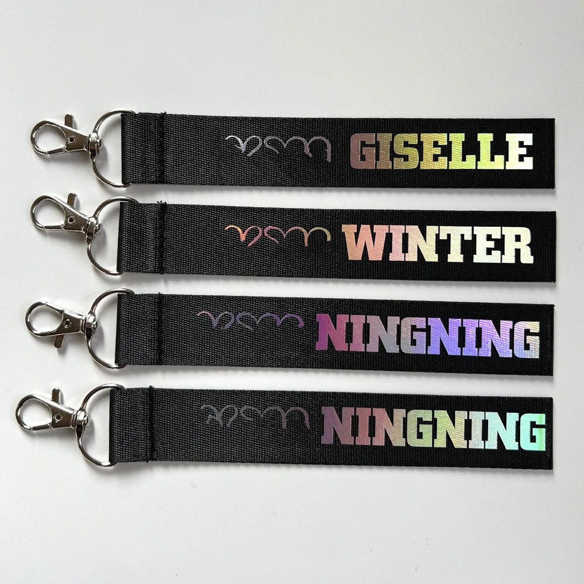 Kpop Idols Winter NingNing Phone Lanyard Keychain 17CM Laser Name Slip Printing Pendant Phone Bag Decoration Giselle Fans Gift