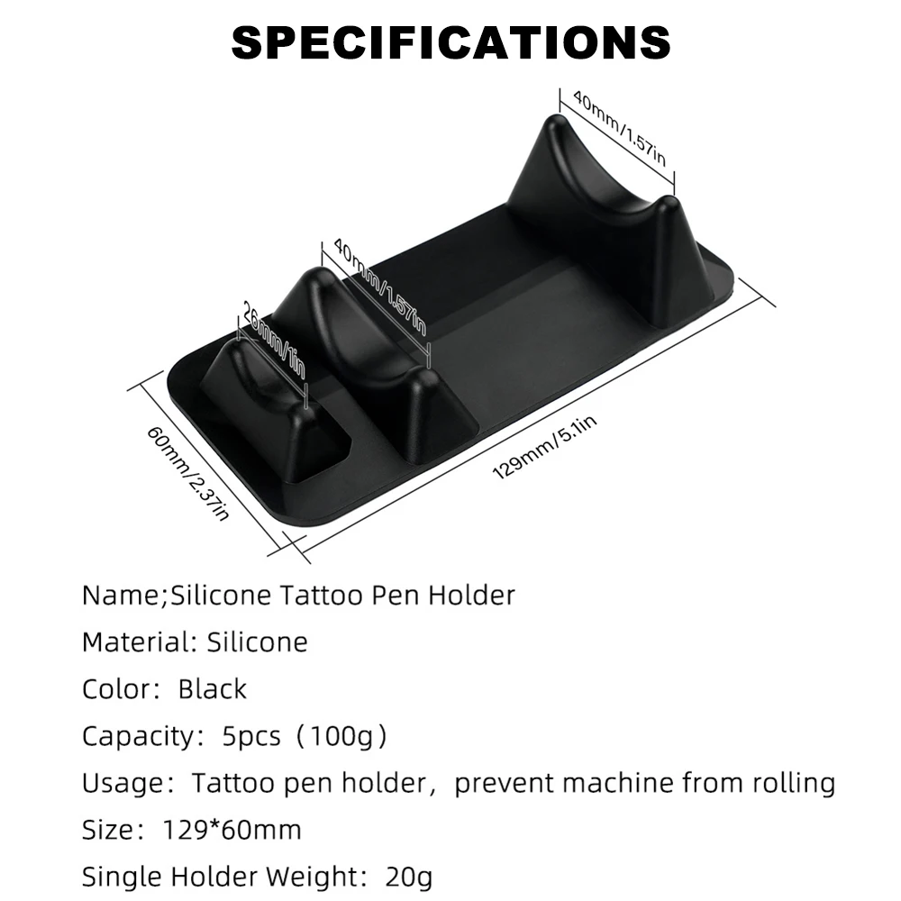 Tattoo Machine Display Stand 5PCS Silicone Wireless Tattoo Pen Holder Rack for Tattoo Pen Machines Professional Tattoo Supplies