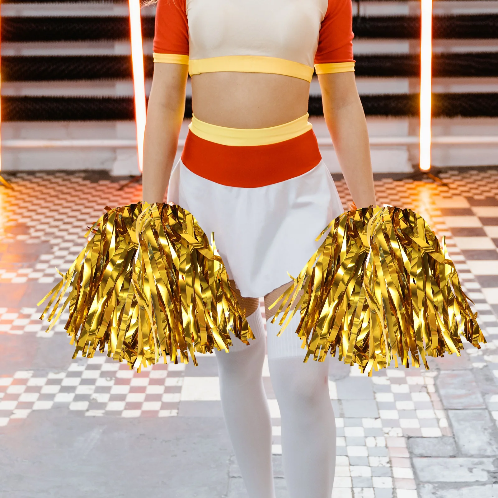 12 قطعة المشجع بوم بومس مشرق دائم المحمولة مقابض للأحداث الرياضية عروض الرقص الهتاف فرقة لوازم قابلة لإعادة الاستخدام #6