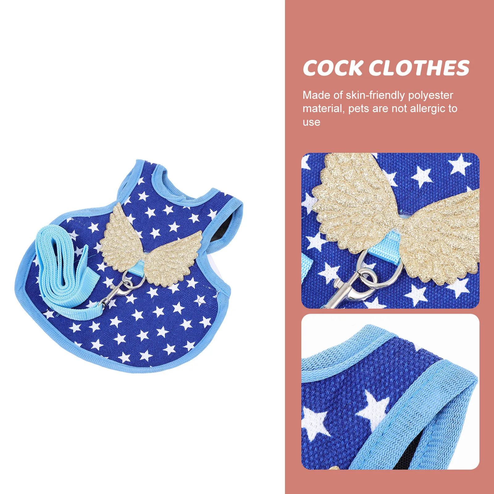 Chicken Harness Adjustable Polyester Vest Hen Walking Leash Outdoor Pet Rooster Costume Chicken Harness Rooster Costume