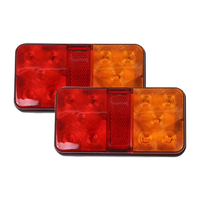 2Pcs 12/24V Rear Tail Lights Lamps Side Light Brake Lights Stop Indicator Lamp 10 LED High Quality Turn Signal Indicator