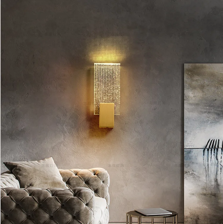 Luxo Crystal LED Wall Lamp, Postmodern Sconce, Luminária, Luzes para sala de estar, Fundo, Corredor, Quarto, Cabeceira, Cozinha