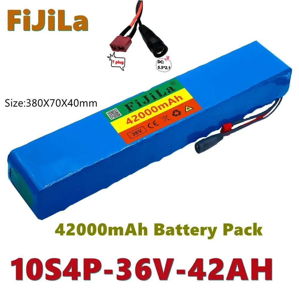 

36v 10s4p 42ah 600w high power 42000mah capacity 18650 lithium battery pack ebike electric car bike motor scooter 20a bms