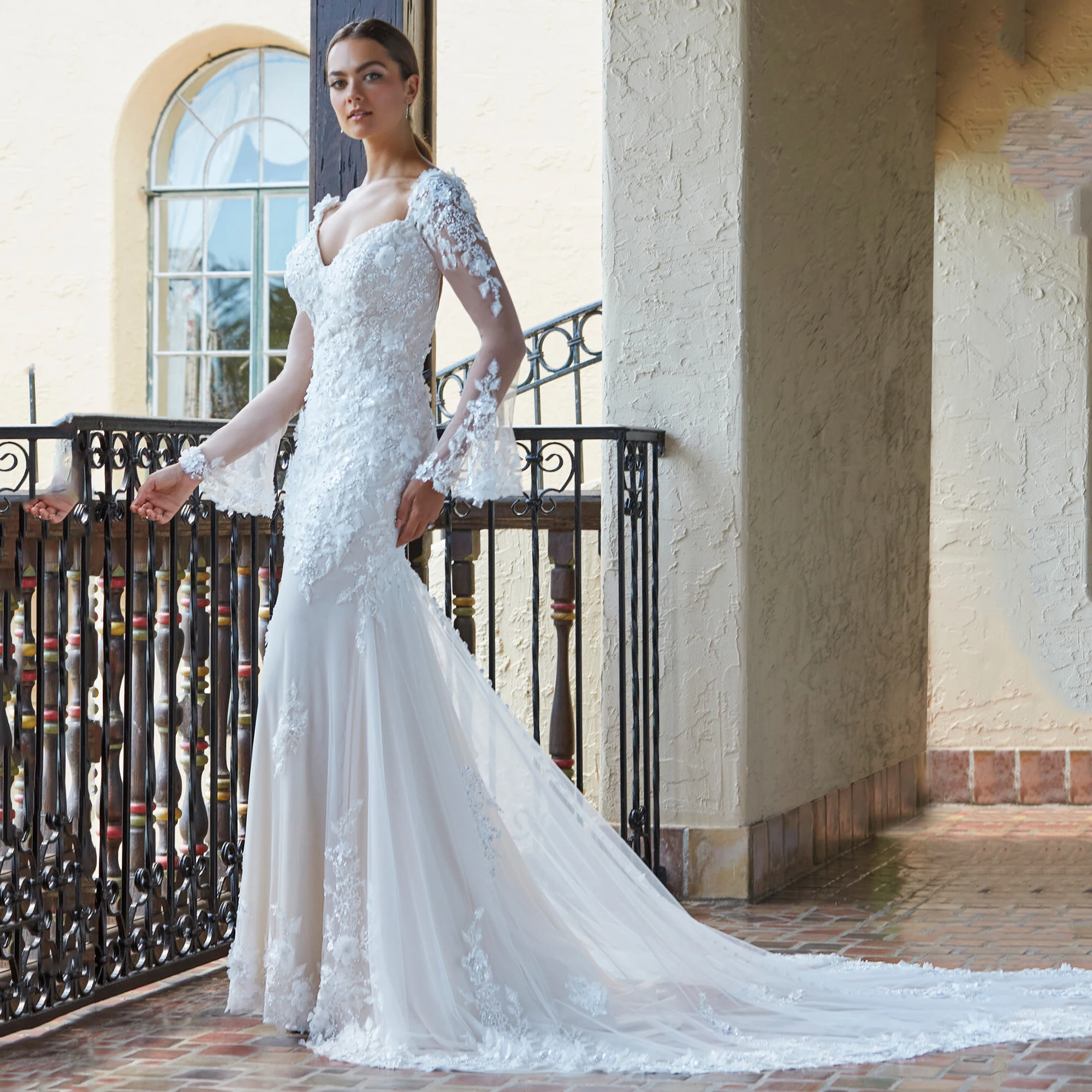 

Detachable Sleeve Backless Lace Appliques Wedding Dress Women V-Neck Mermaid Wedding Gown Sexy Vestidos De Novia Customized ﻿