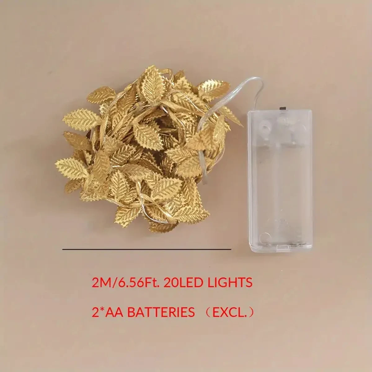 20/50/100LEDs Goldene Silber Winzige Blätter Fee Licht Batterie Powerd Künstliche Pflanze Girlande Reben Lichter Für hochzeit Home Party – Detail 3