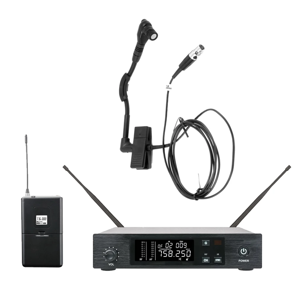 

MICWL Beta98 Wireless Instrument Microphone UHF QLXD 1 to 1 Stage Performance System