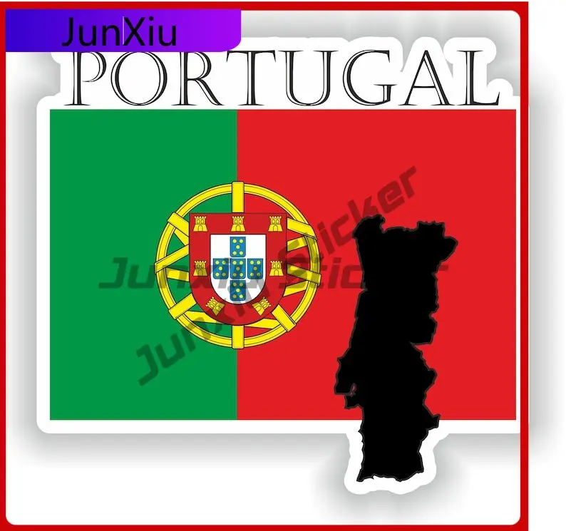 

Portugal Flag Map Contour Emblem Stickers Decals For Car Decoration Motorcycle Stickers Rally Bumper Decals Accessories Funny