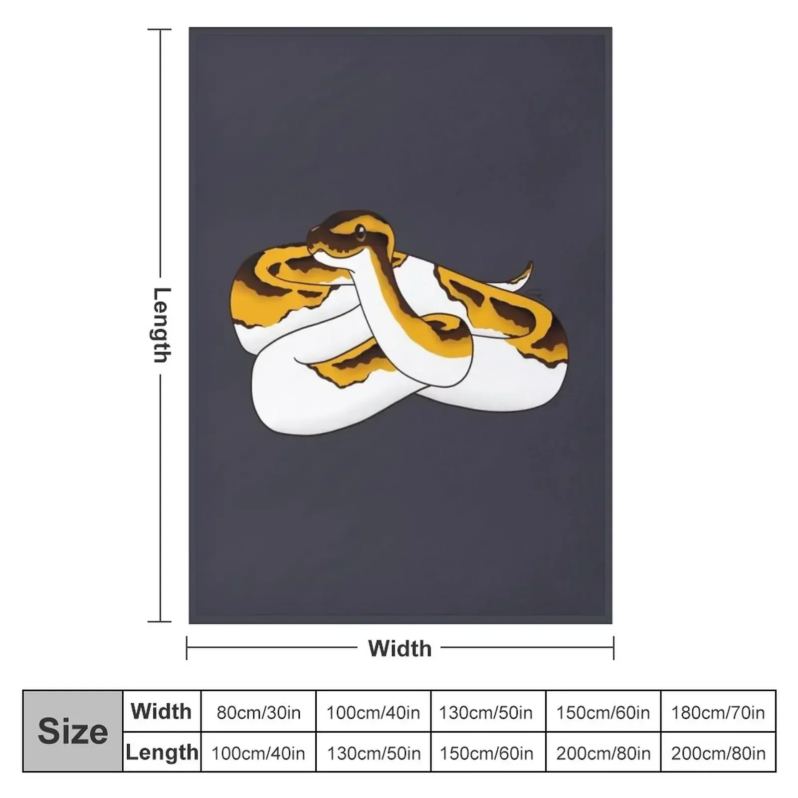 Piebald Ball Python Illustration Throw Blanket couch cozy soft plush fuzzy picnic outdoor blanket