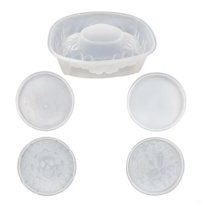 5x/set Resin Molds Set Silicone Fangs Storage Box Mold Round Silicone Epoxy Casting Mold DIY Art Craft