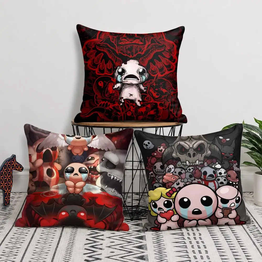 Game The B-Binding Of Isaac Cushion Cover Double-Sided Plush Sofa Pillow Case Organic Breathable Invisible Zipper