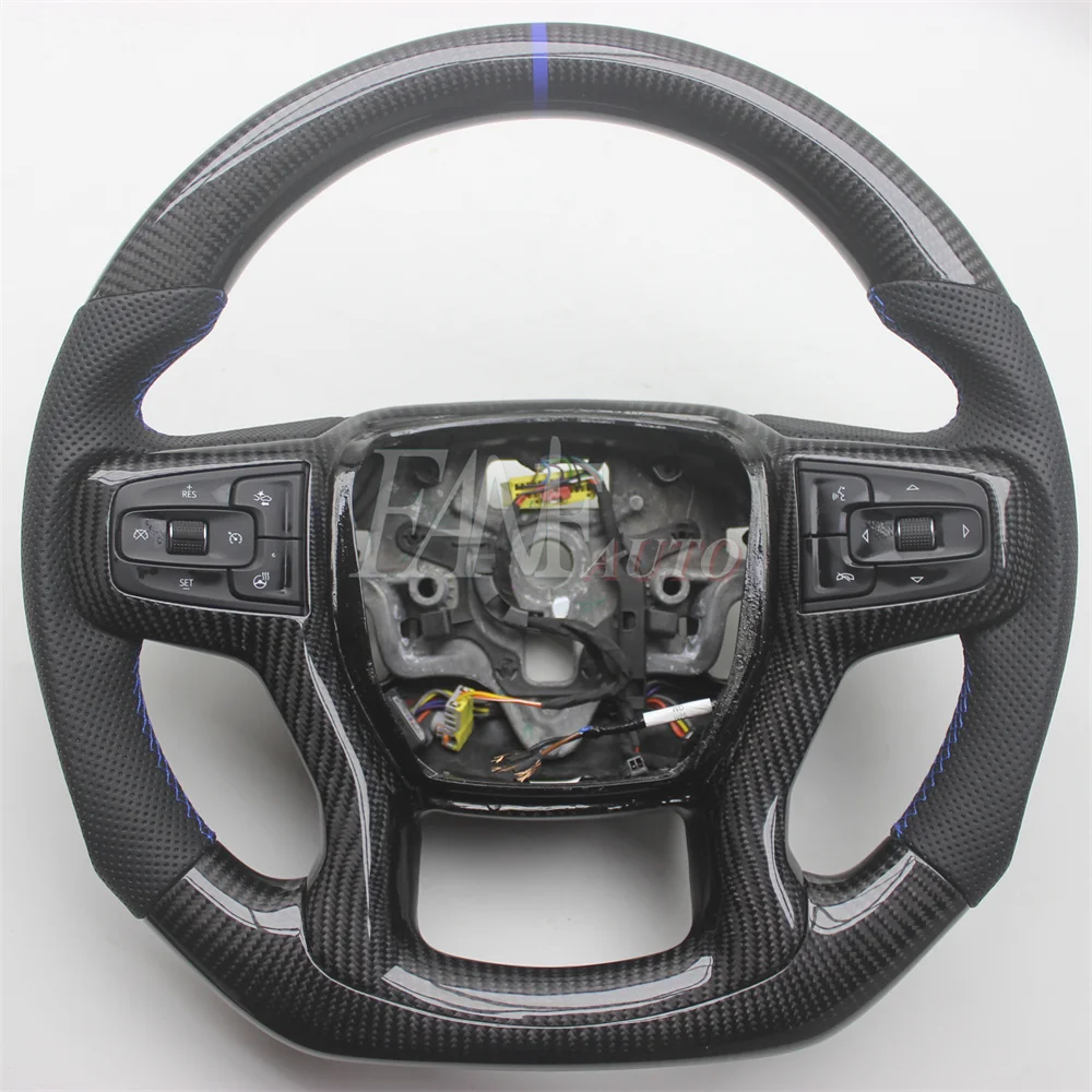 Replacement Real Carbon Fiber Steering Wheel with Leather for Chevrolet Blazer 2019-2022