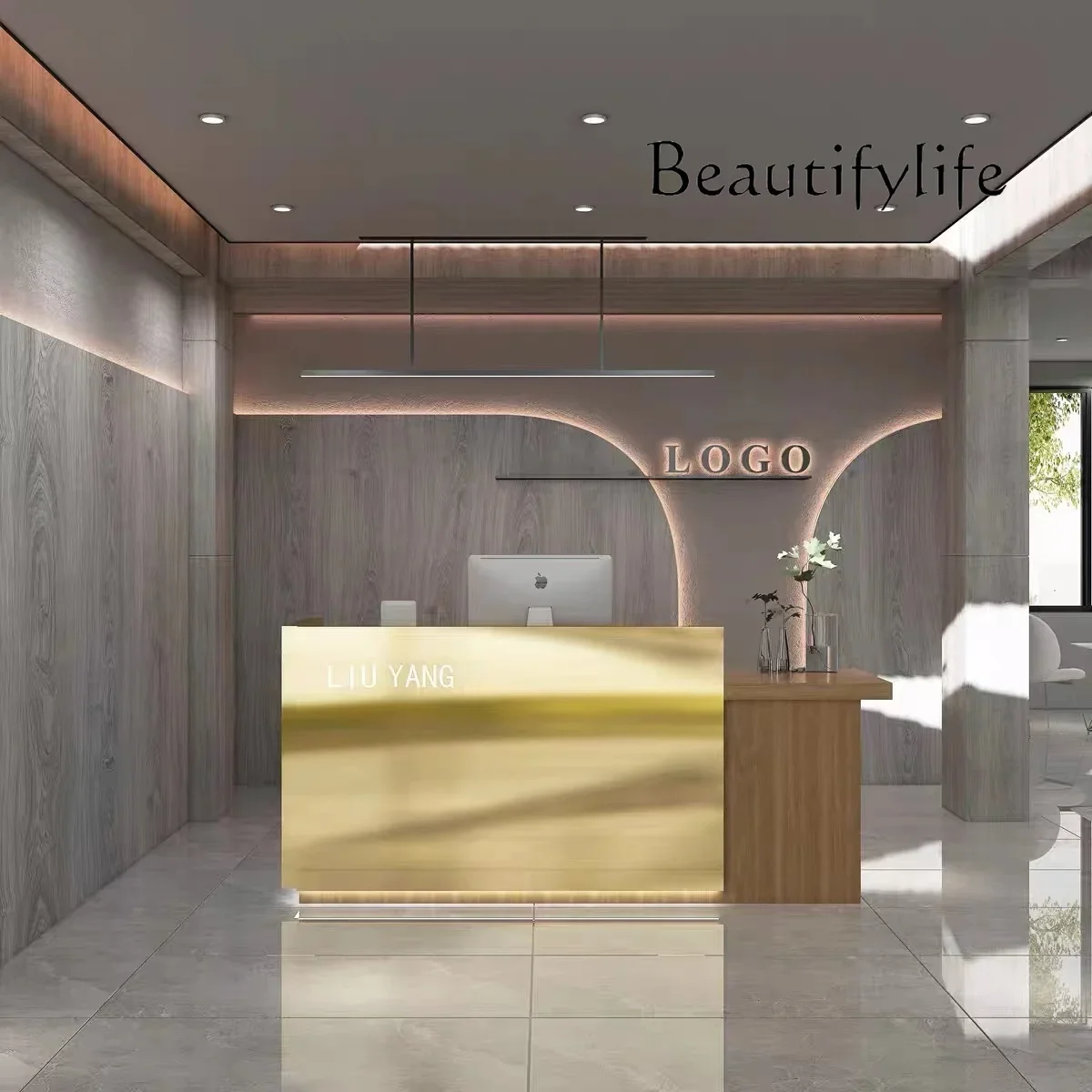 X36 Simple Modern Store Checkout Page Fashion Beauty Salon Dedicated Reception Desk Custom