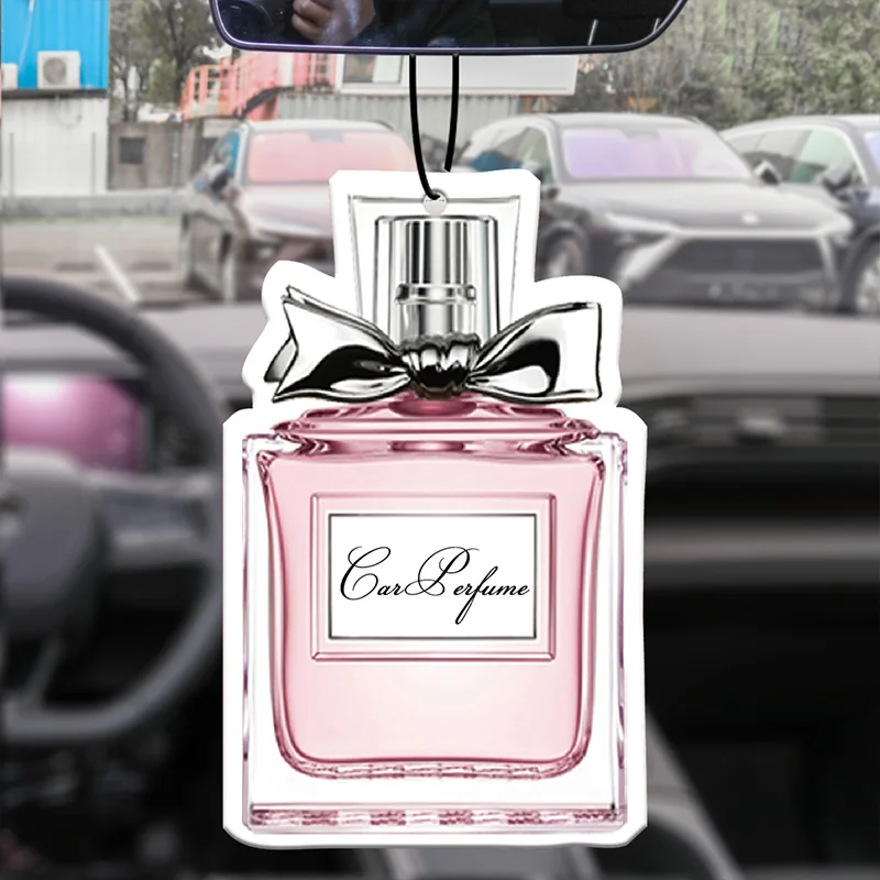 Car Aromatherapy Perfume Air Freshener Japanese Cartoon Anime Rearview Mirror Fragrance Pendant Toilet Air Outlet Pink Bottle