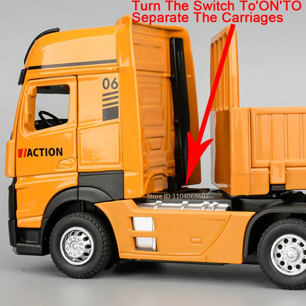 1:32 escala roadblock transporte caminhão brinquedo modelos de metal diecast motor de bombeiros veículos portas abertas som luz puxar para trás meninos presentes