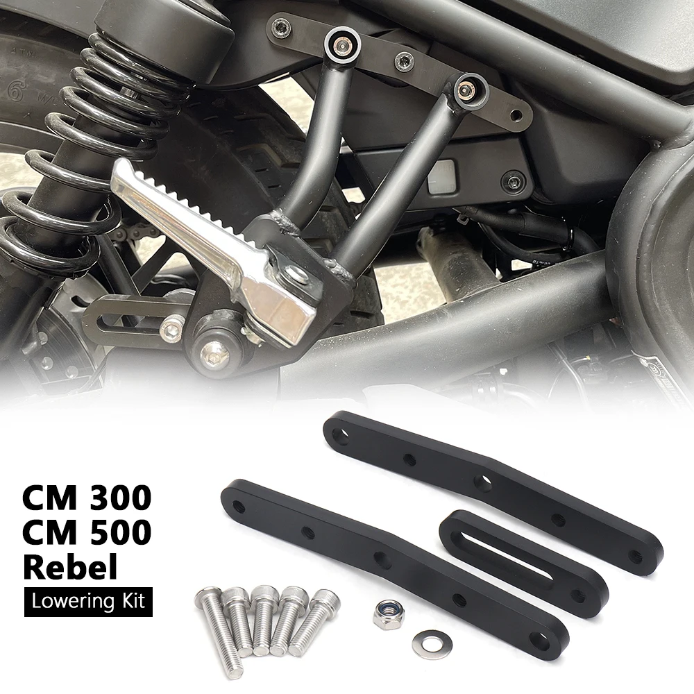 

New Footpeg Lowering Kit For Honda CM 500 CM 300 Rebel CM500 CM300 Motorcycle Passenger Footrest Rear Foot Pegs Black