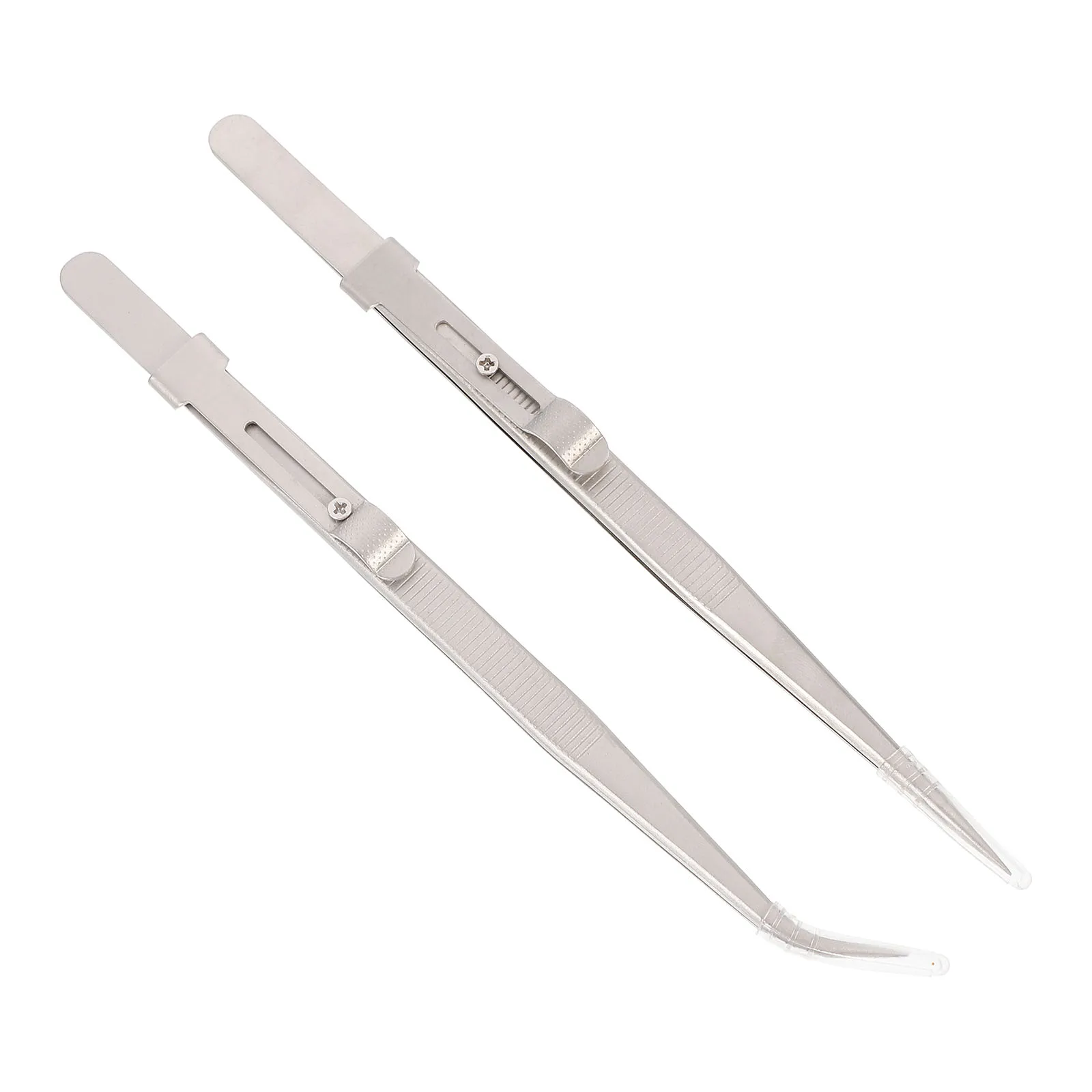 

2Pcs Stainless Tweezers Precision Anti static Laboratory Nail Simple Tweezers Grip Medical Jewelry Craft Long lasting