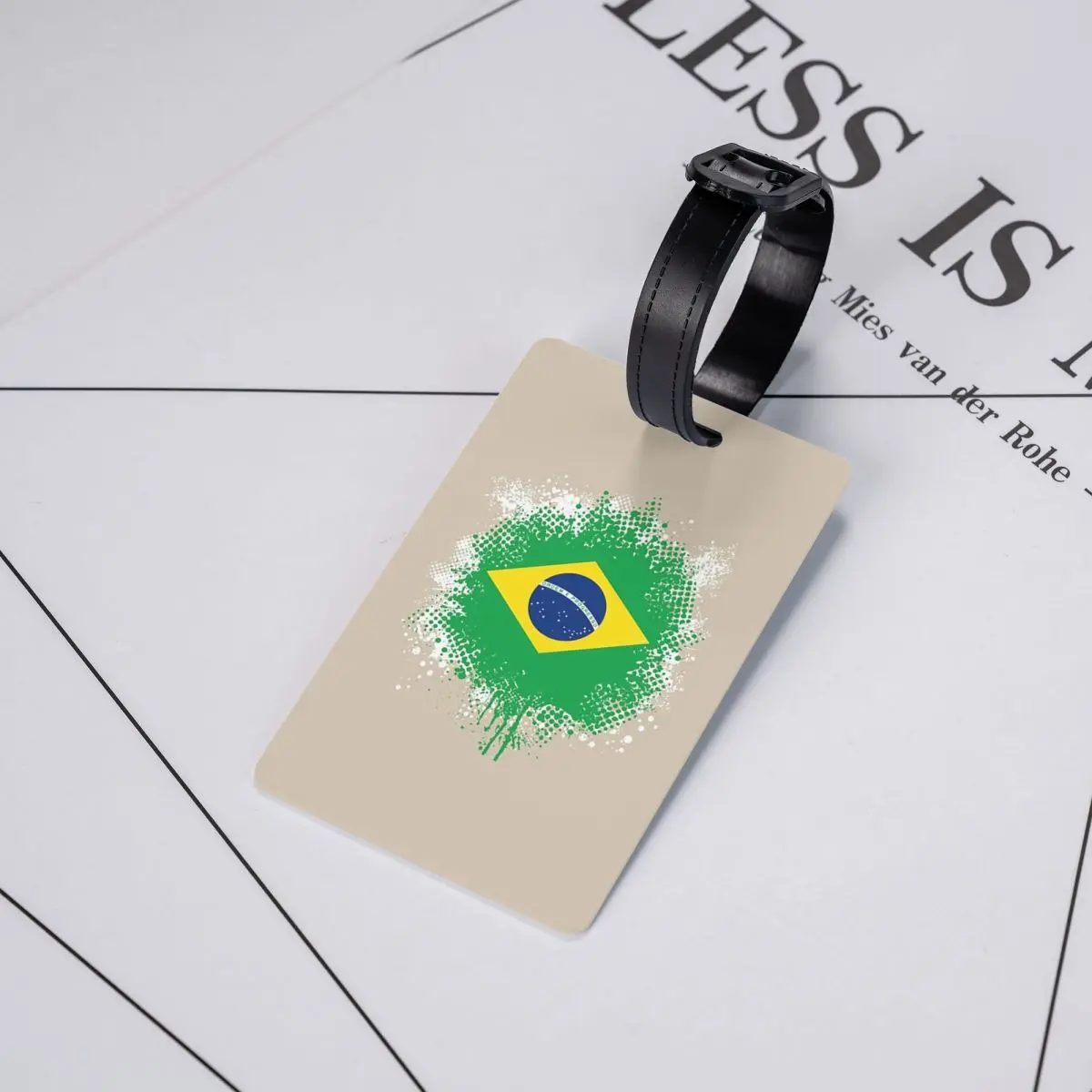 

Flag Of Brazil - Splat Luggage Tags Suitcase Accessories Travel Baggage Boarding Tag Label Holder ID Name Address