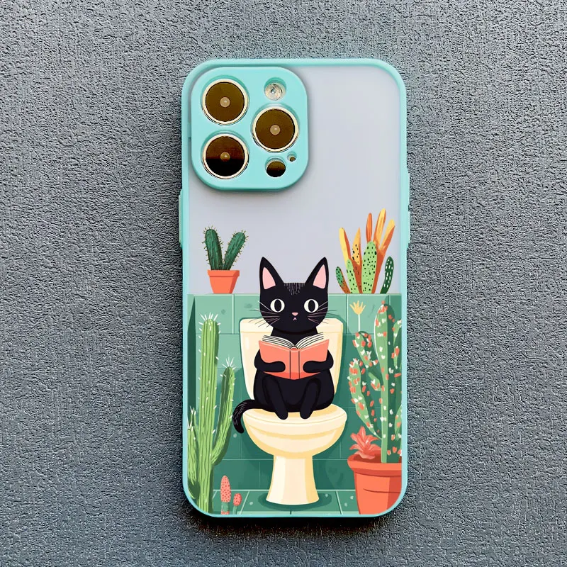 Schöne Cartoon-Katzen-Handyhülle für iPhone 17 16 15 Pro Max Plus 11 12 13 Mini 14 Pro Max XR XS X stoßfeste Rückseite – Detail 6