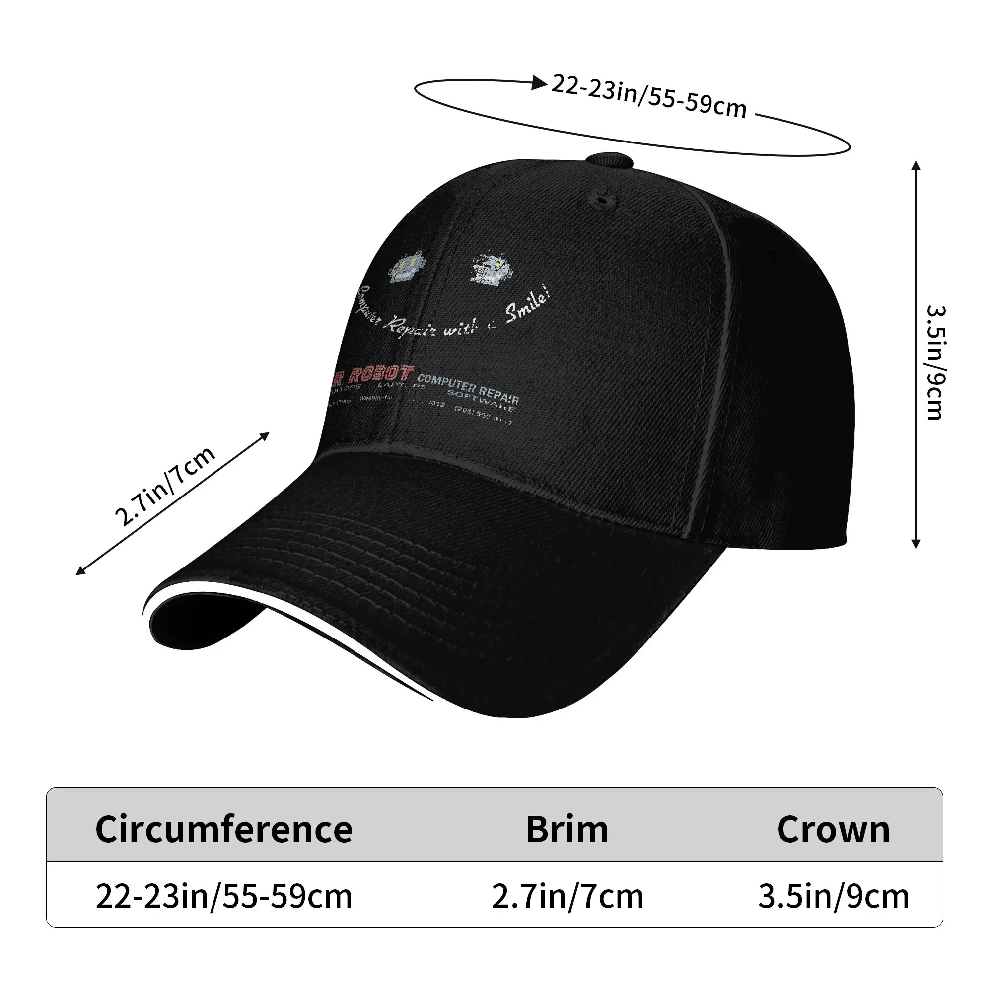 Mr. Robot Computer Repair Smile Baseball Cap Fitted Retro Unisex-Teens Trucker Hat Sun-Proof Design Hiking Fishing Baseball Caps