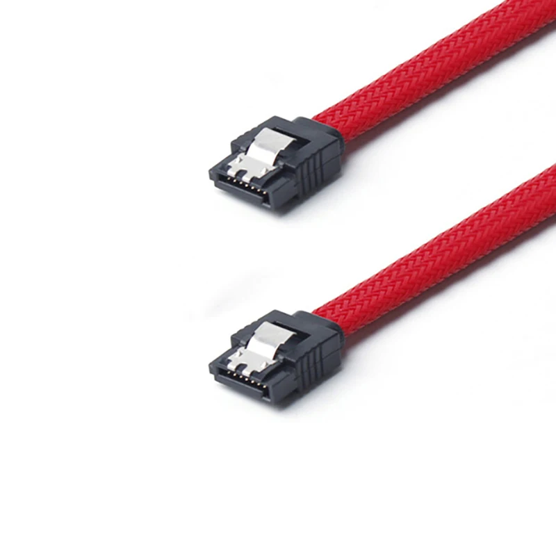 Cables de datos Sata3 de 7 pines, Cable Ssd de 6gb/s, Cable de unidad de disco duro HDD con trenza de nailon, funda de Color blanco y rojo, 50cm, 1 ud./3 uds.