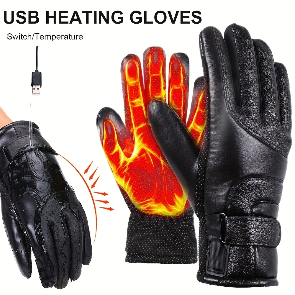 

Electric Heated Gloves for Men Women USB Rapid Heating E-bike Motorcycle Gloves Warm Bicycle Gloves Touchscreen Waterproof Glove
