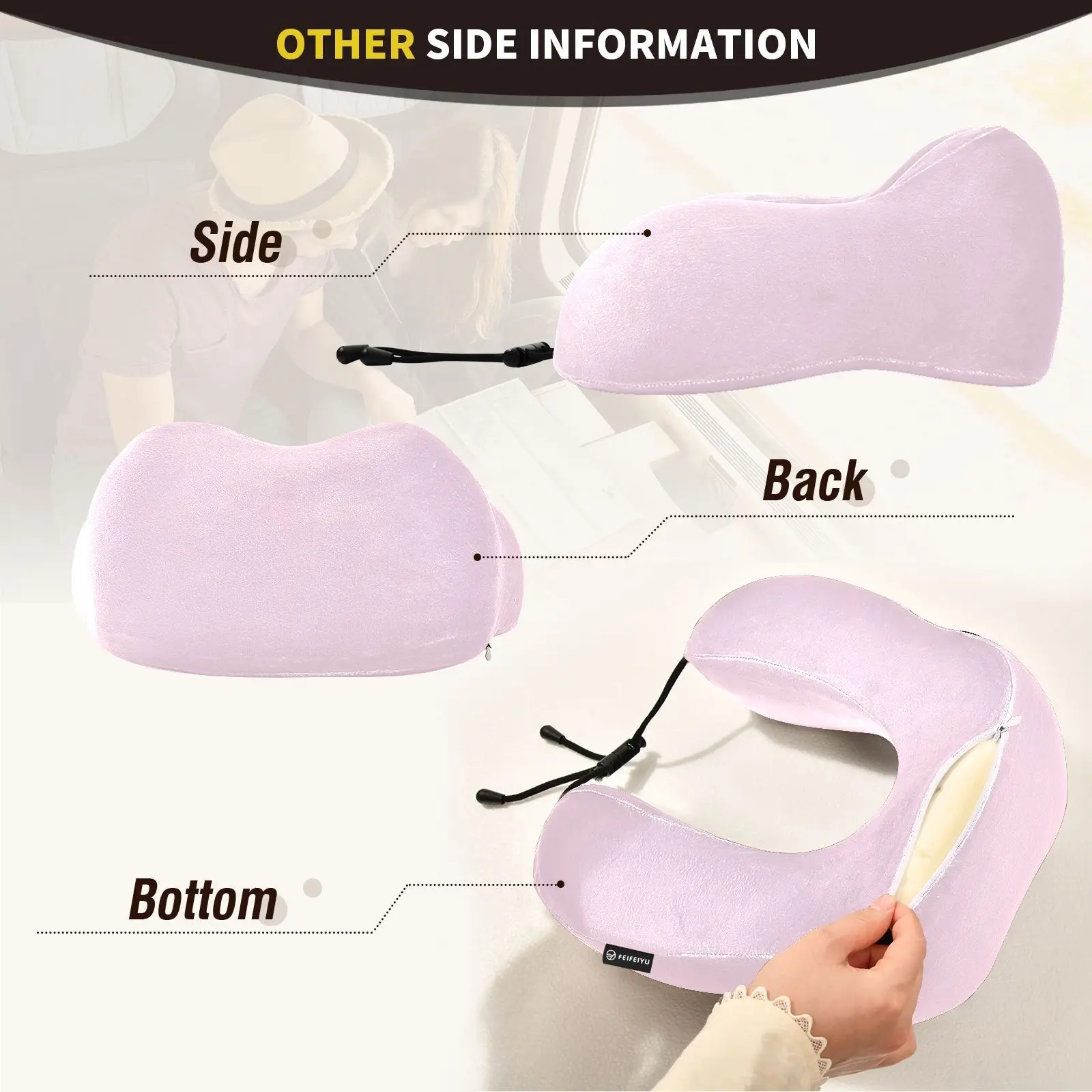 U Shaped Memory Foam Neck Pillows Soft Travel Pillow Massage Neck Pillow Sleeping Airplane Pillow Cervical Healthcare Custom