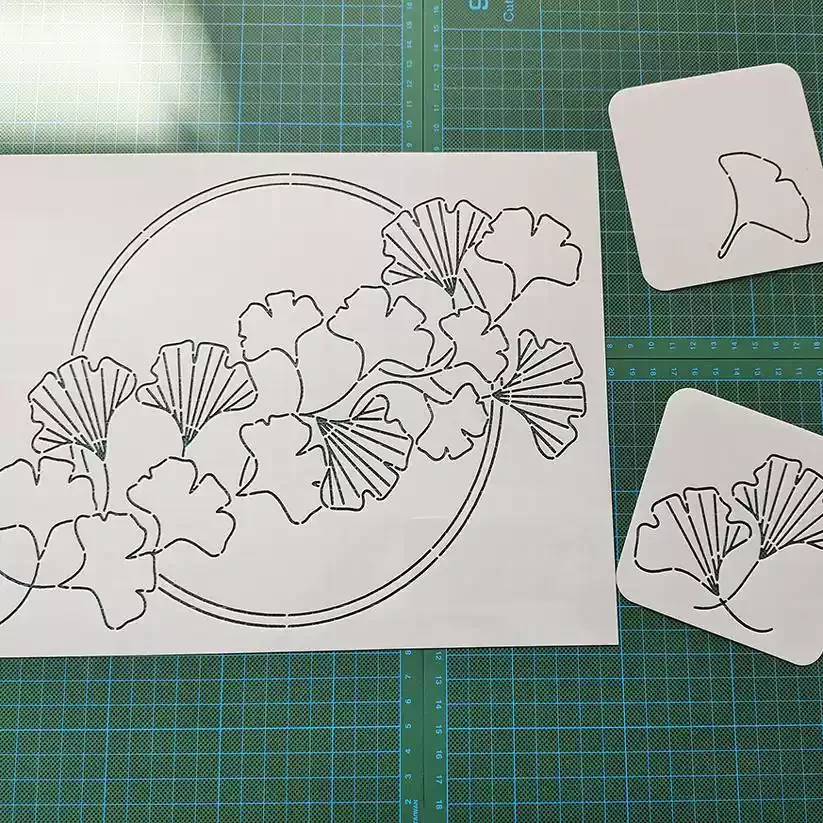 Reusable PET drawing formwork for Embroidery Ginkgoleaf embroidery hollowed-out tracing soft Quilting Templates Sashiko Stencils