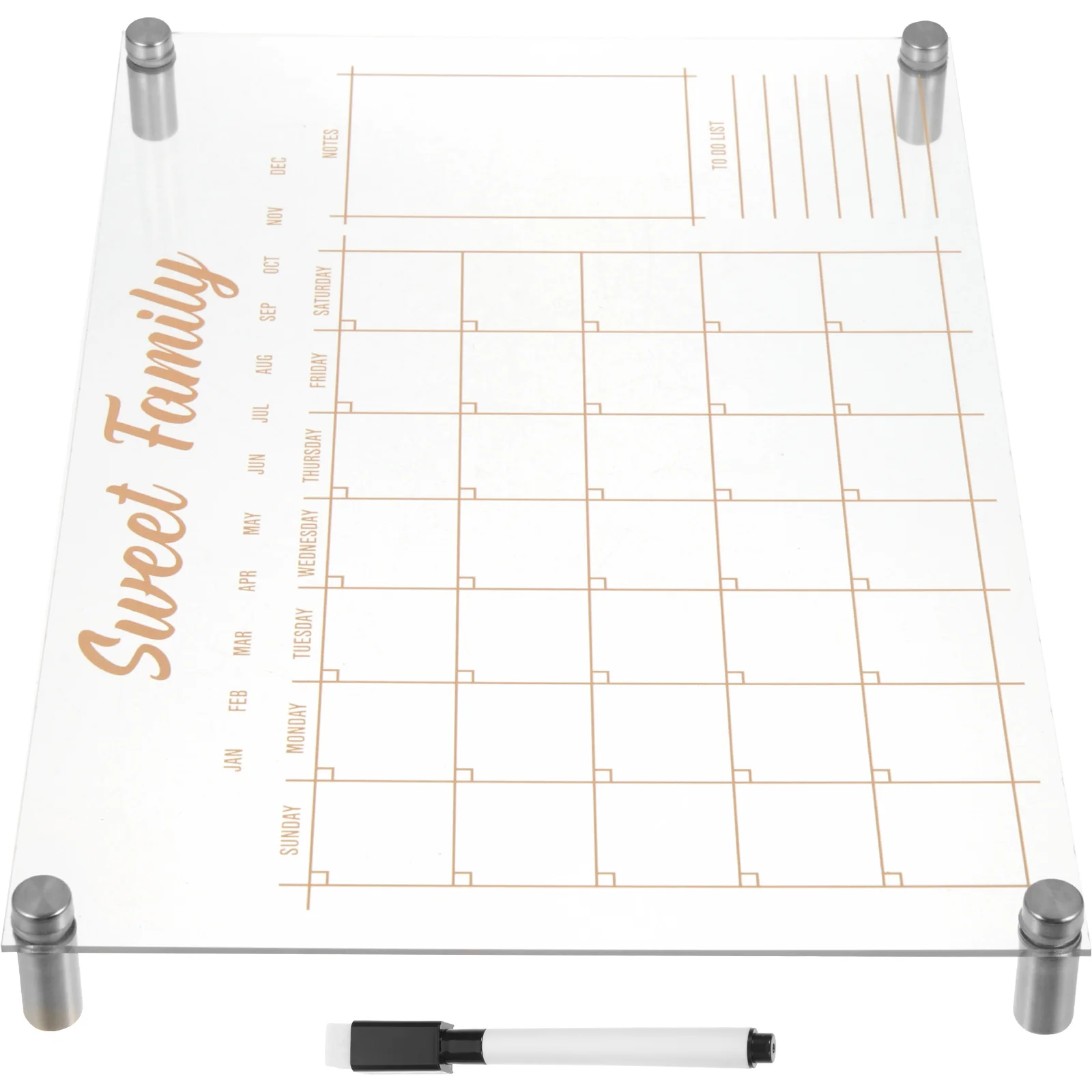 

Weekly Planner Board Fridge Memo Dry Erase Calendar Erasable Acrylic for Note Desktop Reusable Whiteboard