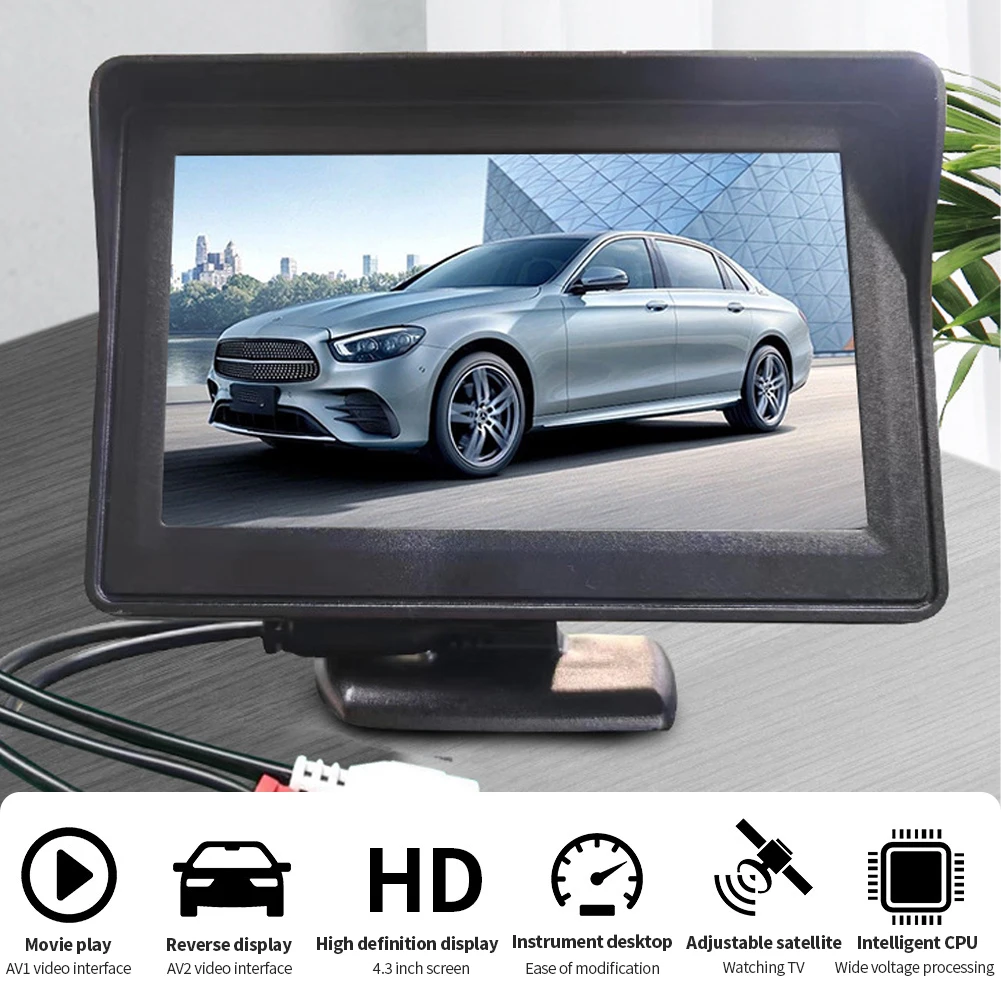 4.3inch Monitor Backup Camera 9-36V 8LED IR Rear/Front/Left/Right View Truck Camera HD Display Full Set Parking Reverse System