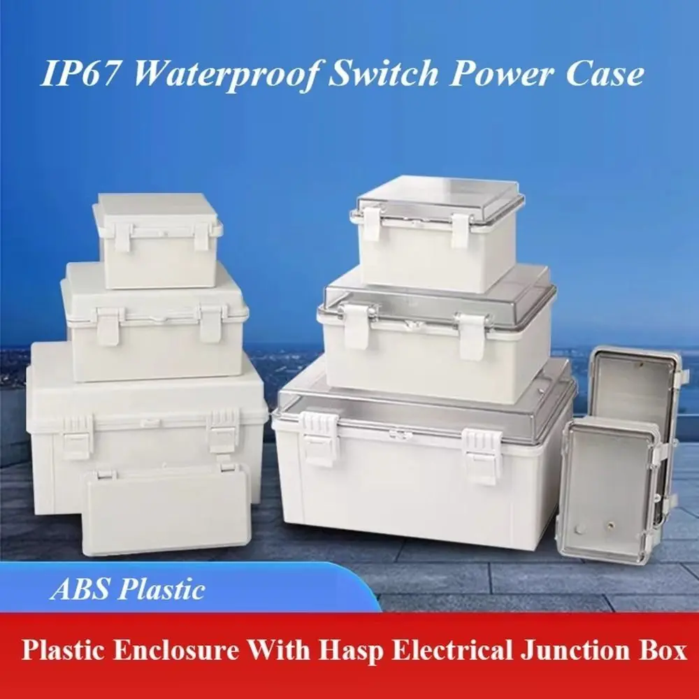 

IP67 Electrical Junction Box Waterproof White Outdoor Sealed Switch Power Case Plastic Enclosure With Hasp Distribution Boxes