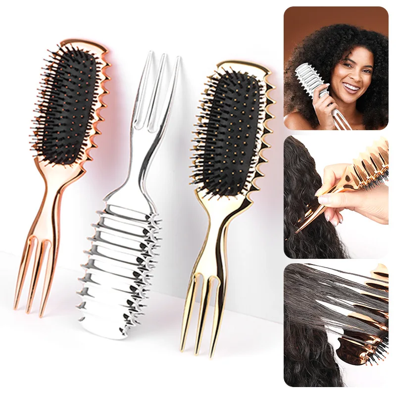 1pcs Curly Hair Styling Brush: Defined Curls on Wet Hair- 3-in-1 Multifunction Curl Comb Defining Curly Hair Styling Tools