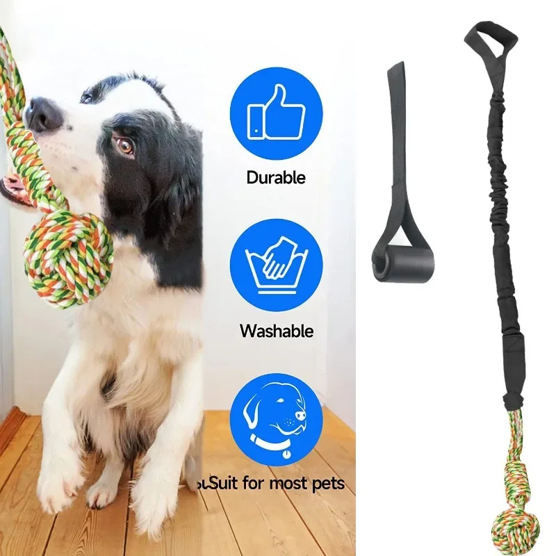 Dog Chew Hang Toy Bite Resistant Rope Knot Pet Large Dogs To Relieve Boredom Teeth Grinding and Cleaning Pet Training Supplies