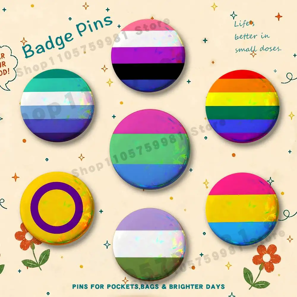 LGBT Rainbow Flag Badges Cartoon Character Pins Brooch for Bag Shoes Decoration Jewelry Gifts